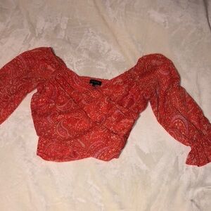 State Red Paisley Blouse